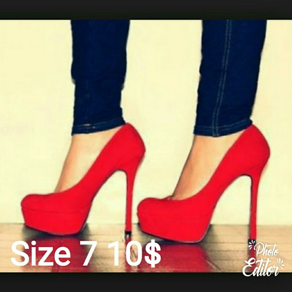 Red leather heels